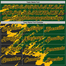 Загрузить изображение в средство просмотра галереи, Custom Green Black-Gold Brush Stroke Shatter Splatter Performance T-Shirt