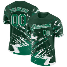 Load image into Gallery viewer, Custom Green Kelly Green-White Brush Stroke Shatter Splatter Performance T-Shirt