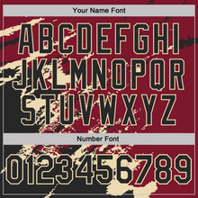 Load image into Gallery viewer, Custom Crimson Black-Cream Brush Stroke Shatter Splatter Performance T-Shirt
