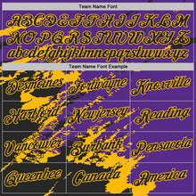 Load image into Gallery viewer, Custom Purple Black-Gold Brush Stroke Shatter Splatter Performance T-Shirt