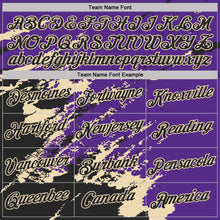Load image into Gallery viewer, Custom Purple Black-Cream Brush Stroke Shatter Splatter Performance T-Shirt