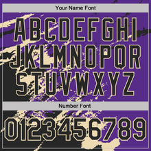 Load image into Gallery viewer, Custom Purple Black-Cream Brush Stroke Shatter Splatter Performance T-Shirt