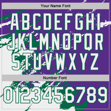 Load image into Gallery viewer, Custom Purple White-Kelly Green Brush Stroke Shatter Splatter Performance T-Shirt