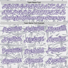 Load image into Gallery viewer, Custom White Gray-Purple Geometric Cyber Starburst Authentic Baseball Jersey