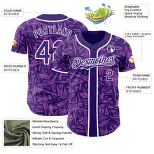 Laden Sie das Bild in den Galerie-Viewer, Custom Purple Medium Purple-White Geometric Cyber Starburst Authentic Baseball Jersey