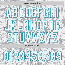 Load image into Gallery viewer, Custom White Gray-Teal Geometric Cyber Starburst Authentic Baseball Jersey