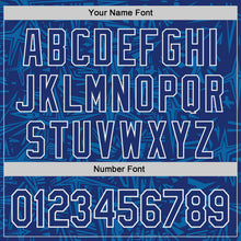 Загрузить изображение в средство просмотра галереи, Custom Royal Blue-White Geometric Cyber Starburst Authentic Baseball Jersey