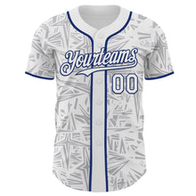 Laden Sie das Bild in den Galerie-Viewer, Custom White Gray-Royal Geometric Cyber Starburst Authentic Baseball Jersey
