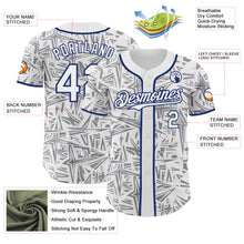 Laden Sie das Bild in den Galerie-Viewer, Custom White Gray-Royal Geometric Cyber Starburst Authentic Baseball Jersey
