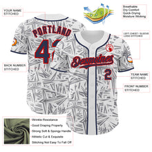 Load image into Gallery viewer, Custom White Navy Gray-Red Geometric Cyber Starburst Authentic Baseball Jersey