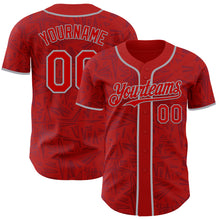 Загрузить изображение в средство просмотра галереи, Custom Red-Gray Geometric Cyber Starburst Authentic Baseball Jersey
