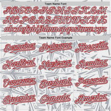 Laden Sie das Bild in den Galerie-Viewer, Custom White Gray-Red Geometric Cyber Starburst Authentic Baseball Jersey