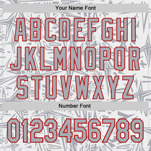 Laden Sie das Bild in den Galerie-Viewer, Custom White Gray-Red Geometric Cyber Starburst Authentic Baseball Jersey