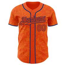 Laden Sie das Bild in den Galerie-Viewer, Custom Orange-Royal Geometric Cyber Starburst Authentic Baseball Jersey