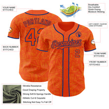 Laden Sie das Bild in den Galerie-Viewer, Custom Orange-Royal Geometric Cyber Starburst Authentic Baseball Jersey