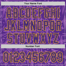 Load image into Gallery viewer, Custom Purple Medium Purple-Gold Geometric Cyber Starburst Authentic Baseball Jersey