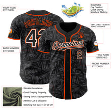 Load image into Gallery viewer, Custom Black Steel Gray White-Orange Geometric Cyber Starburst Authentic Baseball Jersey