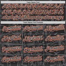 Load image into Gallery viewer, Custom Black Steel Gray White-Orange Geometric Cyber Starburst Authentic Baseball Jersey