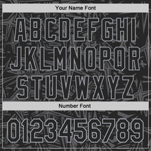 Load image into Gallery viewer, Custom Black Steel Gray-Gray Geometric Cyber Starburst Authentic Baseball Jersey
