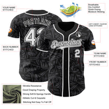 Load image into Gallery viewer, Custom Black White-Steel Gray Geometric Cyber Starburst Authentic Baseball Jersey