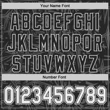 Load image into Gallery viewer, Custom Black White-Steel Gray Geometric Cyber Starburst Authentic Baseball Jersey