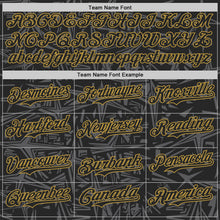 Laden Sie das Bild in den Galerie-Viewer, Custom Black Steel Gray-Old Gold Geometric Cyber Starburst Authentic Baseball Jersey