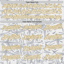 Load image into Gallery viewer, Custom White Gray-Old Gold Geometric Cyber Starburst Authentic Baseball Jersey