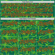 Load image into Gallery viewer, Custom Kelly Green Aurora Green-Orange Geometric Cyber Starburst Authentic Baseball Jersey