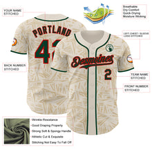Laden Sie das Bild in den Galerie-Viewer, Custom Cream Green-Red Geometric Cyber Starburst Authentic Baseball Jersey