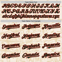 Laden Sie das Bild in den Galerie-Viewer, Custom Cream Green-Red Geometric Cyber Starburst Authentic Baseball Jersey