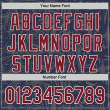 Загрузить изображение в средство просмотра галереи, Custom Navy Crimson Steel Gray-Cream Geometric Cyber Starburst Authentic Baseball Jersey
