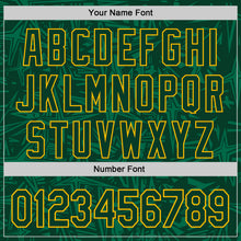 Laden Sie das Bild in den Galerie-Viewer, Custom Green-Gold Geometric Cyber Starburst Authentic Baseball Jersey