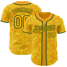 Load image into Gallery viewer, Custom Gold Light Yellow-Green Geometric Cyber Starburst Authentic Baseball Jersey