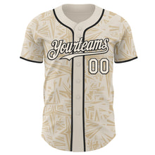 Charger l'image dans la galerie, Custom Cream-Black Geometric Cyber Starburst Authentic Baseball Jersey