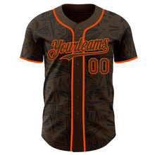 Charger l'image dans la galerie, Custom Brown Black-Orange Geometric Cyber Starburst Authentic Baseball Jersey