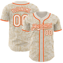 Charger l'image dans la galerie, Custom Cream-Orange Geometric Cyber Starburst Authentic Baseball Jersey