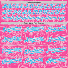 Charger l'image dans la galerie, Custom Pink Sky Blue Light Pink-White Geometric Cyber Starburst Authentic Baseball Jersey