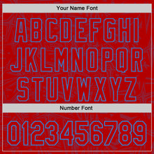 Charger l'image dans la galerie, Custom Red-Electric Blue Geometric Cyber Starburst Authentic Baseball Jersey