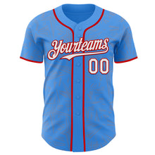Charger l'image dans la galerie, Custom Electric Blue White Gray-Red Geometric Cyber Starburst Authentic Baseball Jersey