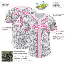 Charger l'image dans la galerie, Custom White Gray-Pink Geometric Cyber Starburst Authentic Baseball Jersey