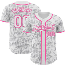 Charger l'image dans la galerie, Custom White Gray-Pink Geometric Cyber Starburst Authentic Baseball Jersey