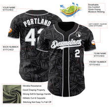 Charger l'image dans la galerie, Custom Black White Steel Gray-Gray Geometric Cyber Starburst Authentic Baseball Jersey