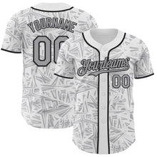 Charger l'image dans la galerie, Custom White Gray-Black Geometric Cyber Starburst Authentic Baseball Jersey