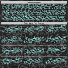 Charger l'image dans la galerie, Custom Black Steel Gray-Ice Blue Geometric Cyber Starburst Authentic Baseball Jersey