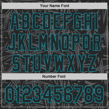 Charger l'image dans la galerie, Custom Black Steel Gray-Teal Geometric Cyber Starburst Authentic Baseball Jersey