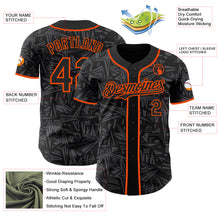 Charger l'image dans la galerie, Custom Black Steel Gray-Orange Geometric Cyber Starburst Authentic Baseball Jersey