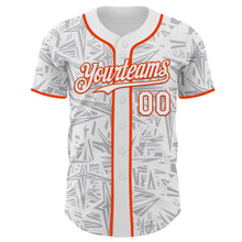 Load image into Gallery viewer, Custom White Gray-Orange Geometric Cyber Starburst Authentic Baseball Jersey