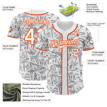 Load image into Gallery viewer, Custom White Gray-Orange Geometric Cyber Starburst Authentic Baseball Jersey