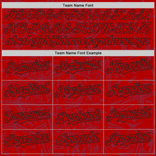Charger l'image dans la galerie, Custom Red-Black Geometric Cyber Starburst Authentic Baseball Jersey