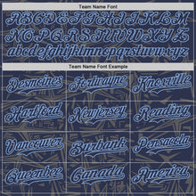 Charger l'image dans la galerie, Custom Navy Steel Gray-Light Blue Geometric Cyber Starburst Authentic Baseball Jersey